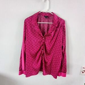 International Concepts INC Pink Satin Pajama Set Women’s Large 2pc Sleepwear